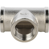 Купить Тройник Stout SFT-0020-000034 3/4 дюйма никелированный с внутренней резьбой по низкой цене