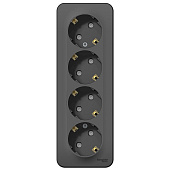 Купить Розетка Schneider Electric Blanca BLNRA000416 четырехместная с заземлением и защитными шторками с изолирующей пластиной антрацит по низкой цене