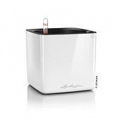 Купить Кашпо Lechuza Cube Glossy Complete white high gloss 17x17x16 см по низкой цене