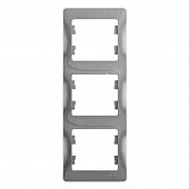 Купить Рамка Schneider Electric Глосса 3 поста вертикальная алюминий по низкой цене