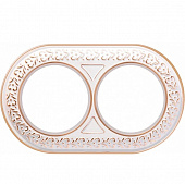 Купить Рамка Werkel Antik Runda WL70-frame-02 белое золото двухместная по низкой цене