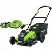 Купить Газонокосилка Greenworks GD40LM45K4 аккумуляторная по низкой цене