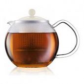 Купить Чайник Bodum Assam заварочный со стеклянной ручкой, белый, 0,5 л по низкой цене