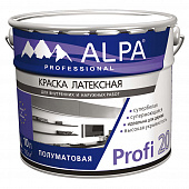 Купить Краска моющаяся латексная полуматовая Alpa Profi 20 белая 10 л по низкой цене