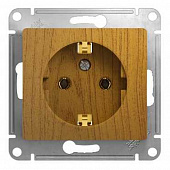 Купить Розетка Schneider Electric Глосса с заземлением без рамки дуб по низкой цене