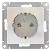 Купить Розетка Schneider Electric AtlasDesign ATN000443 одноместная с заземлением жемчуг по низкой цене