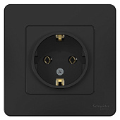 Купить Розетка Schneider Electric Blanca BLNRS001016 одноместная с заземлением антрацит по низкой цене