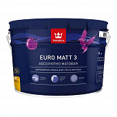 Купить Краска моющаяся латексная матовая TIKKURILA Euro Matt 3 белая 9 л по низкой цене