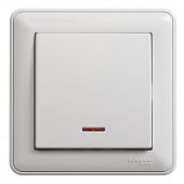 Купить Выключатель Schneider Electric W59 VS116-153-18 одноклавишный с индикатором белый по низкой цене