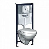 Купить Комплект GROHE Solido с подвесным унитазом Della, креплением и кнопкой 124934 по низкой цене