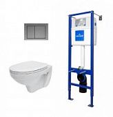 Купить Комплект Cersanit 4 в 1 DELFI (подв.c кр.slim DP lift+инст.Vector c кн Link хром матовый) белый Сорт1 X по низкой цене
