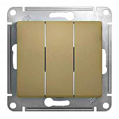 Купить Выключатель трехклавишный Schneider Electric Глосса без рамки титан по низкой цене