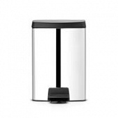 Купить Бак Brabantia мусорный, прямоугольный, стальной полированный, 10 л по низкой цене