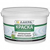 Купить Краска Лакра акриловая, интерьерная, влагостойкая, повышенной белизны белая 3 кг по низкой цене