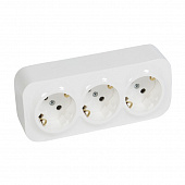 Купить Розетка Legrand Кутео о/у, 3 гнезда, с/з и шторками, 16 А, 230 В, IP20, белая по низкой цене