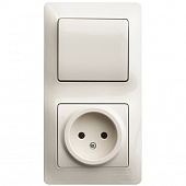 Купить Блок розетки с выключателем Schneider Electric Glossa GSL000260 одноклавишный бежевый по низкой цене