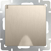 Купить Розетка Werkel WL10-SKGSC-01-IP44 одноместная с заземлением и защитными шторкам с крышкой шампань рифленый по низкой цене