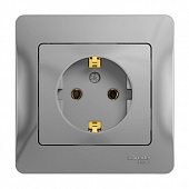 Купить Розетка Schneider Electric Glossa GSL000342 одноместная с заземлением алюминий по низкой цене