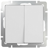 Купить Выключатель Werkel WL01-SW-2G-2W двухклавишный проходной белый по низкой цене