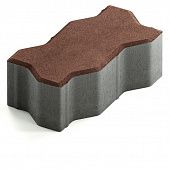 Купить Тротуарная плитка Steingot Сити 80 из серого цемента с полным прокрасом зигзаг темно-коричневая 225х112,5х80 мм по низкой цене