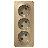 Купить Розетка Schneider Electric Blanca BLNRA010314 трехместная с заземлением и изолирующей пластиной титан по низкой цене