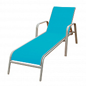 Купить Шезлонг металлический 196х65х52 см с текстиленом по низкой цене