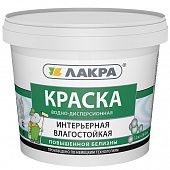 Купить Краска Лакра акриловая, интерьерная, влагостойкая, повышенной белизны белая 1,3 кг по низкой цене