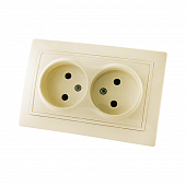 Купить Розетка TDM Electric ТАЙМЫР SQ1814-0113 в рамку с/у, 2 гнезда, б/з, 10 А, 230 В, IP20, керамика, слоновая кость по низкой цене