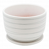 Купить Горшок для цветов с поддоном d14 см белый по низкой цене