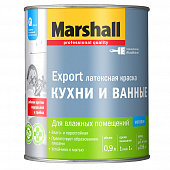 Купить Краска для ванной и кухни латексная Marshall Export белая 0,9 л по низкой цене