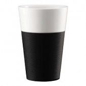 Купить Набор кружек Bodum Bistro (2 штуки) с силиконовым ободком, 0.6л, цвет черный по низкой цене