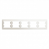 Купить Рамка Schneider Electric Glossa GSL000605 перламутр пятиместная по низкой цене