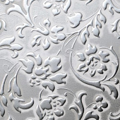 Купить Стеновая панель Sibu Leather Line Floral White Silver самоклеящаяся 2612х1000 мм по низкой цене
