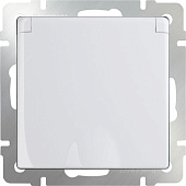 Купить Розетка Werkel WL01-SKGSC-01-IP44 одноместная с заземлением и защитными шторками с крышкой белый по низкой цене