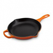Купить Сковорода Le Creuset с желобом чугунная, эмалированная, оранжевая, 20 см по низкой цене