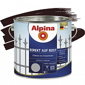 Купить Эмаль Alpina Direkt auf Rost по ржавчине гладкая RAL 8017 шоколадная 0,75 л по низкой цене