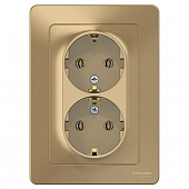 Купить Розетка Schneider Electric Blanca BLNRS001024 двухместная с заземлением титан по низкой цене