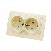 Купить Розетка TDM Electric ТАЙМЫР SQ1814-0118 в рамку с/у, 2 гнезда, с/з и шторками, 16 А, 230 В, IP20, керамика, слоновая кость по низкой цене