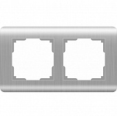 Купить Рамка Werkel Stream WL12-Frame-02 серебряная двухместная по низкой цене