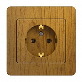 Купить Розетка Schneider Electric Glossa GSL000542 одноместная с заземлением дуб по низкой цене