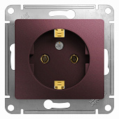 Купить Розетка Schneider Electric Glossa GSL001143 одноместная с заземлением баклажановый по низкой цене