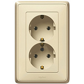 Купить Розетка Legrand Cariva 773727 двухместная с заземлением Слоновая кость по низкой цене