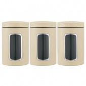 Купить Набор контейнеров Brabantia для сыпучих продуктов, с окном, миндальный 3 шт 1,4 л по низкой цене