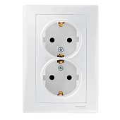 Купить Розетка Schneider Electric Sedna SDN3000621 двухместная с заземлением белая по низкой цене