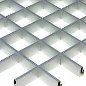 Купить Потолок грильято Cesal Классический Эконом металлик 75х75х40 мм по низкой цене