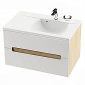 Купить Тумба Ravak Classic II SD 800 L X000000911 под раковину береза/белый глянец по низкой цене