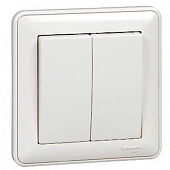 Купить Выключатель Schneider Electric W59 VS510-252-18 двухклавишный белый по низкой цене