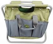 Купить Стул Esschert Design Gardentools садовый с сумкой для инструментов, серый по низкой цене
