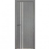Купить Дверное полотно Profil Doors 35ZN экошпон Грувд серый стекло белое матовое с врезкой под магнитный замок и скрытые петли 2000х900 мм по низкой цене