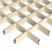 Купить Потолок грильято Cesal CL Эконом светло-бежевый 86х86х37 мм по низкой цене